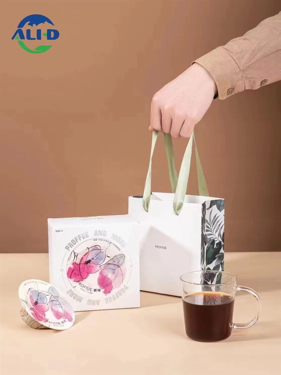 Bolsa de café para gotejamento de ouvido em forma de disco